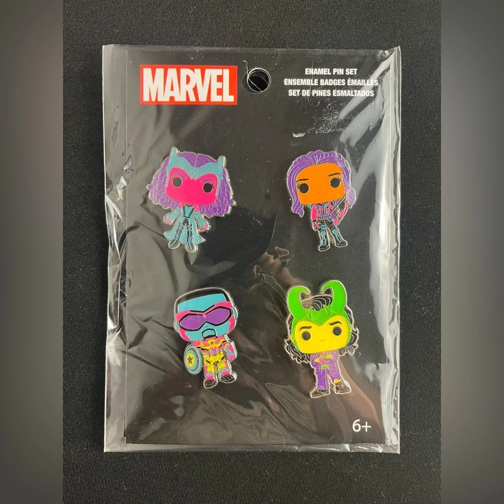 Funko Pop! Pin Marvel Universe 4PK Blacklight Pin Set Target Exclusive